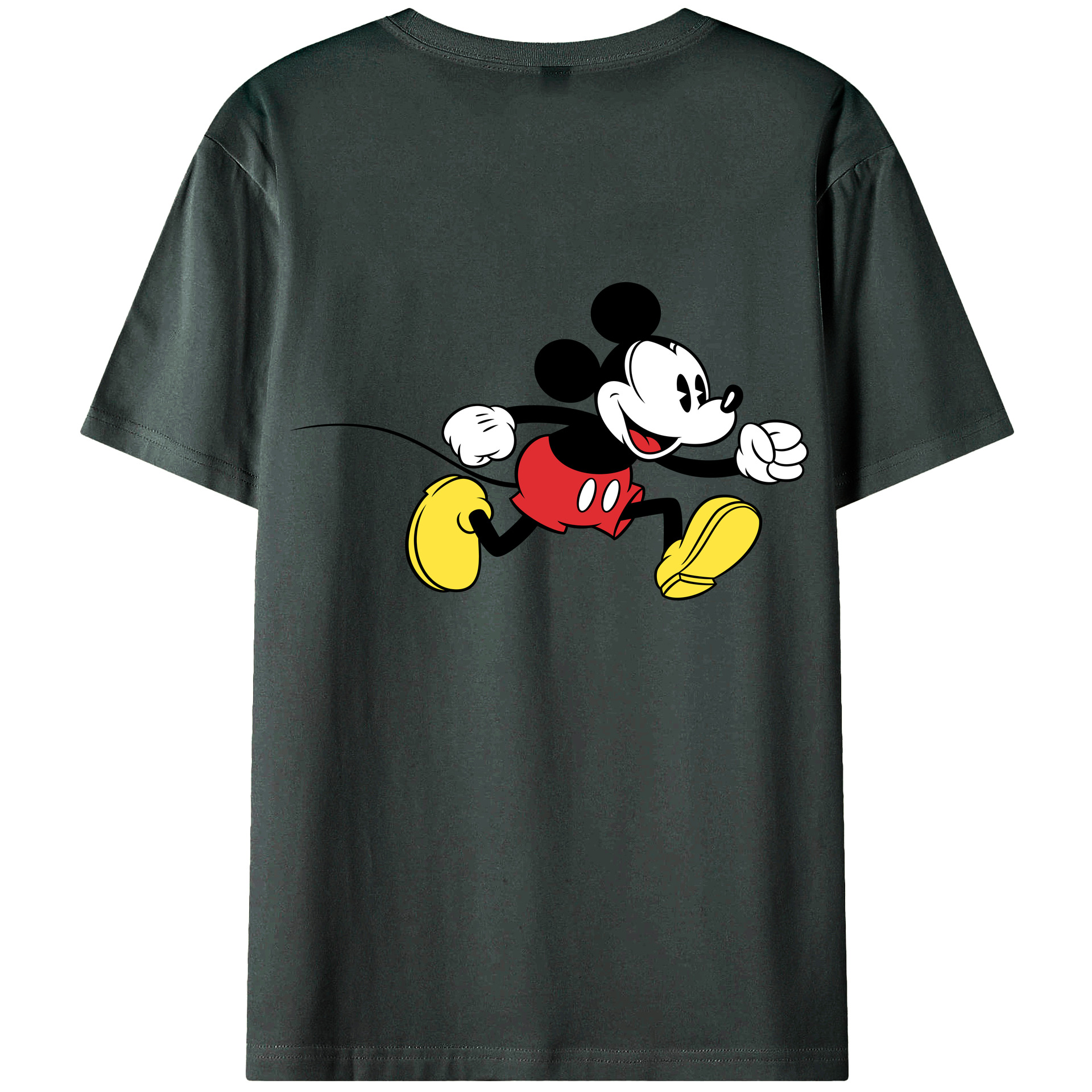 （画像用） ミッキーマウス Mickey Mouse 綿100％ メンズ半袖Tシャツ（バックプリント） 通気性